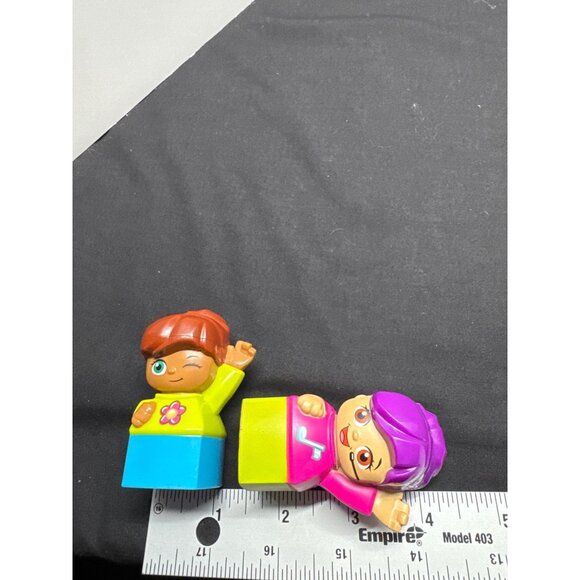 Mattel Mega Blocks Figures Set Of 2 - Girl With Brown Hair & Girl With Purple Ha - Picture 4 of 4